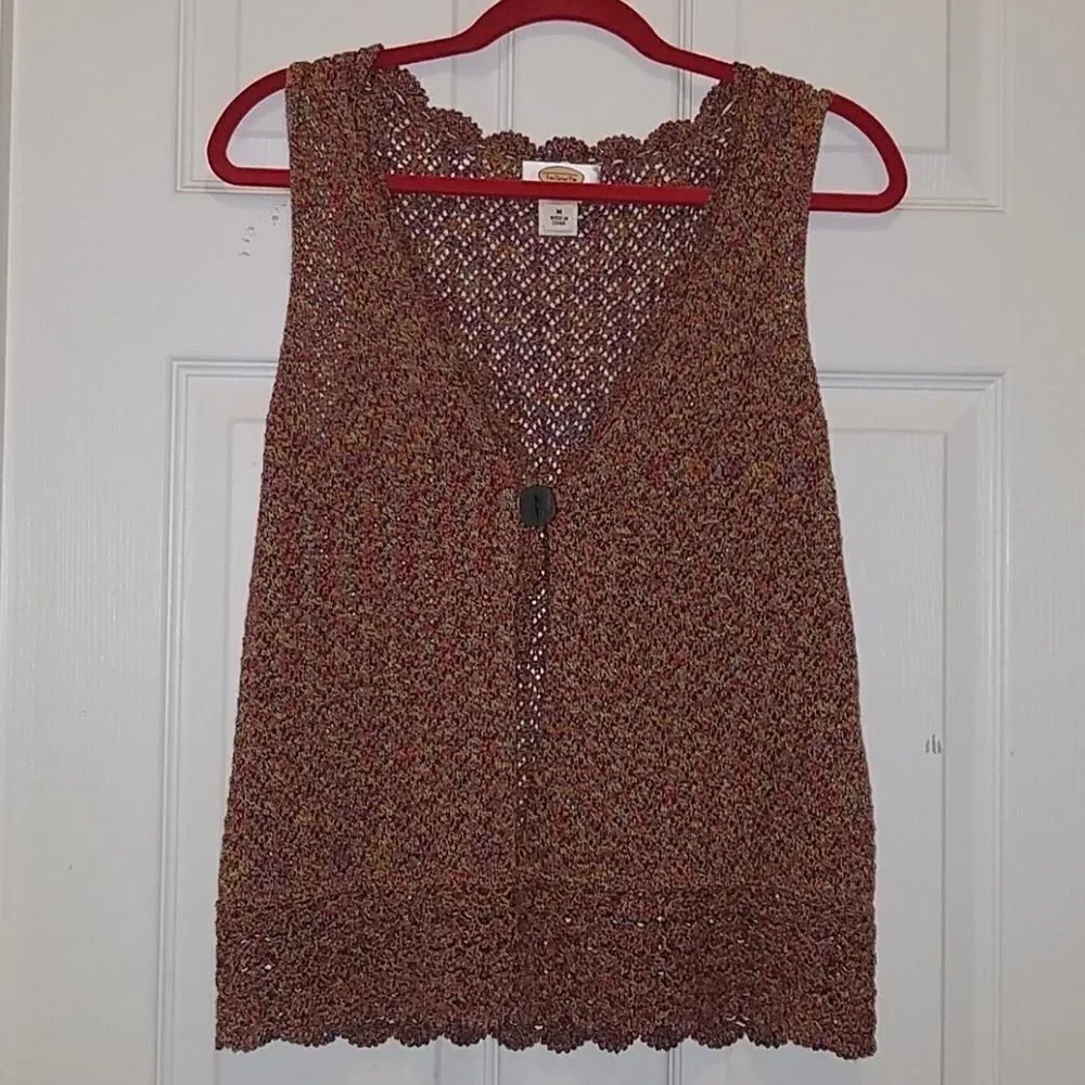 Talbots multicolor sleeveless cardigan Sz PM NWOT